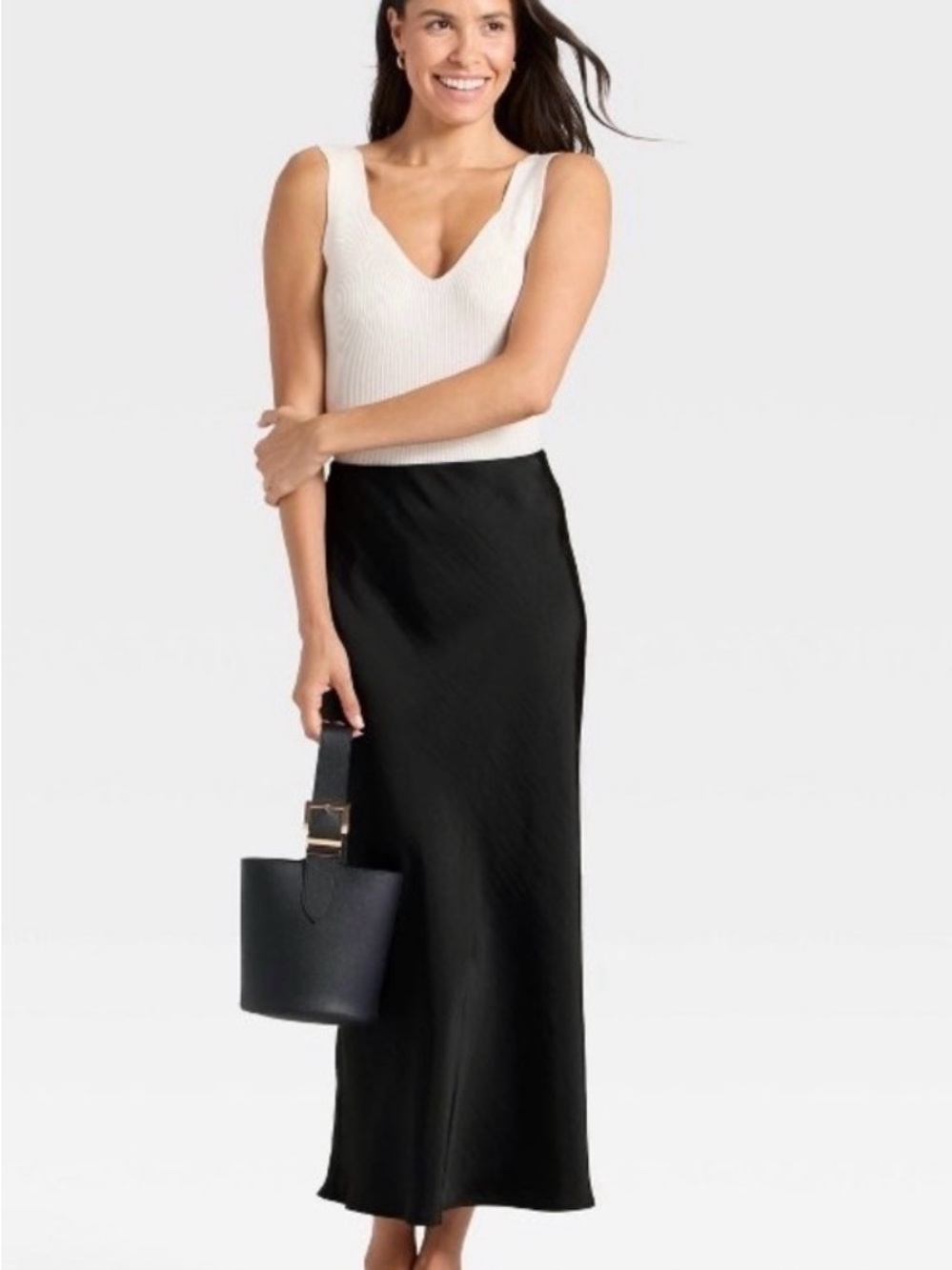 a new day Black Slip Maxi Skirt — Sleek Everyday Essential - Picture 1 of 7